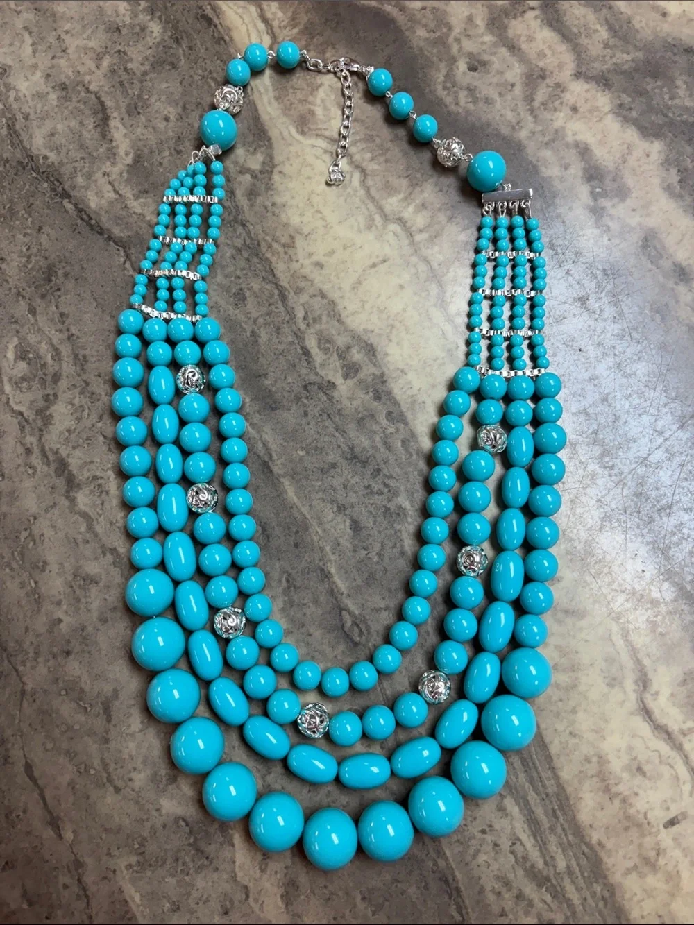 Joan Rivers Turquoise Multi-Strand Beaded Statement Necklace
